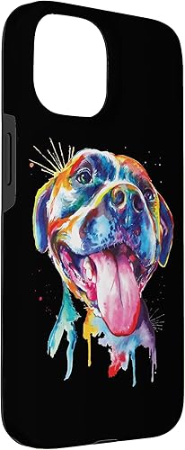 Miniatura 9 de iPhone 14 Pitbull - Estuche de regalo de raza de perro colorido artístico con diseño de animales