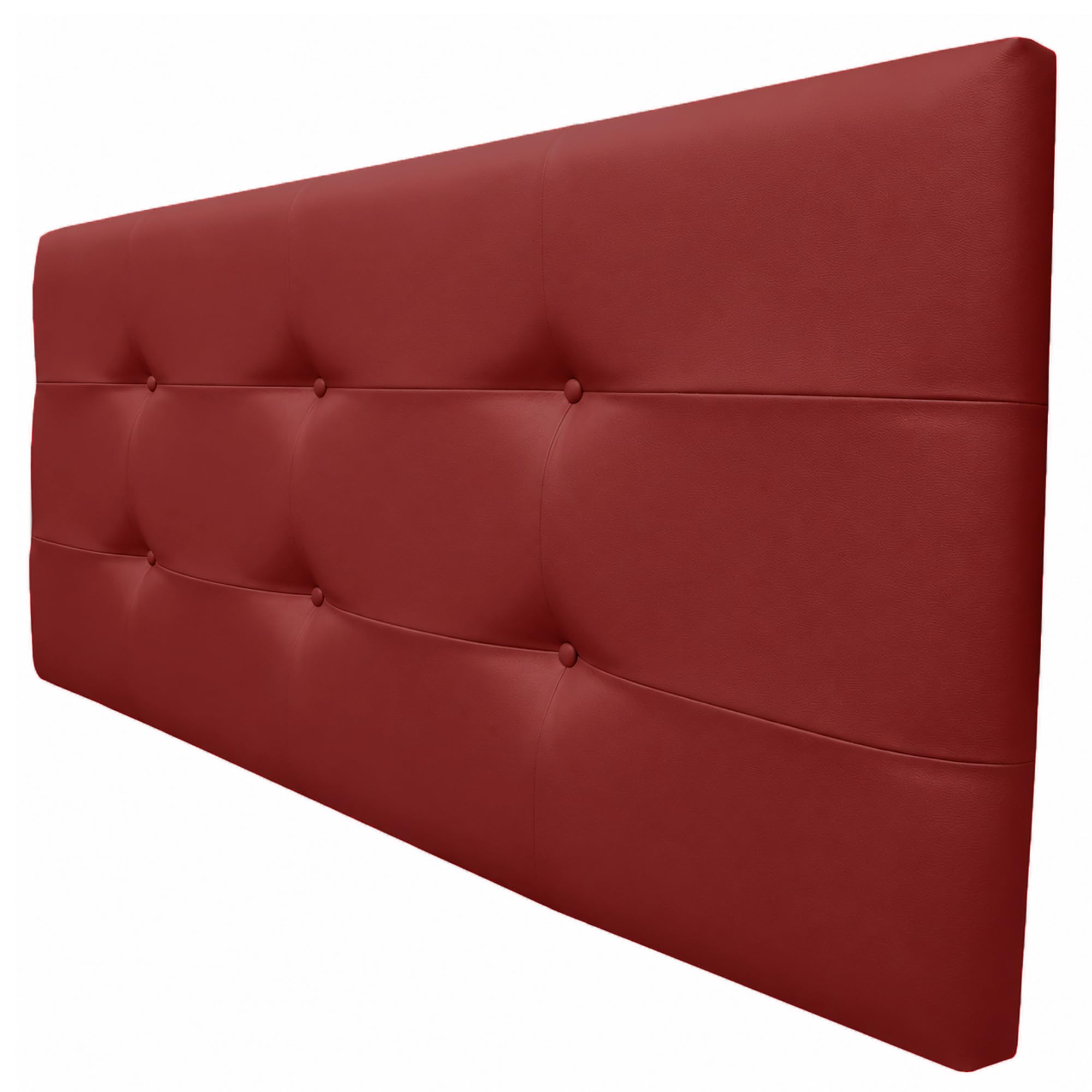 ONEK-DECCO Cabecero Tennessee con Botones, tapizado en Polipiel de Dormitorio Medidas cabecero de Cama niño, Juvenil y Matrimonio Cabezal Blanco, Acolchado (135x70, Rojo)