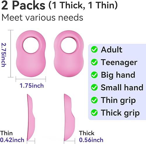 Miniatura 9 de Paquete de 2 protectores de pulgar de béisbol para bateadores profesionales, ayuda de entrenamiento de swing de bateo, protector de pulgar de