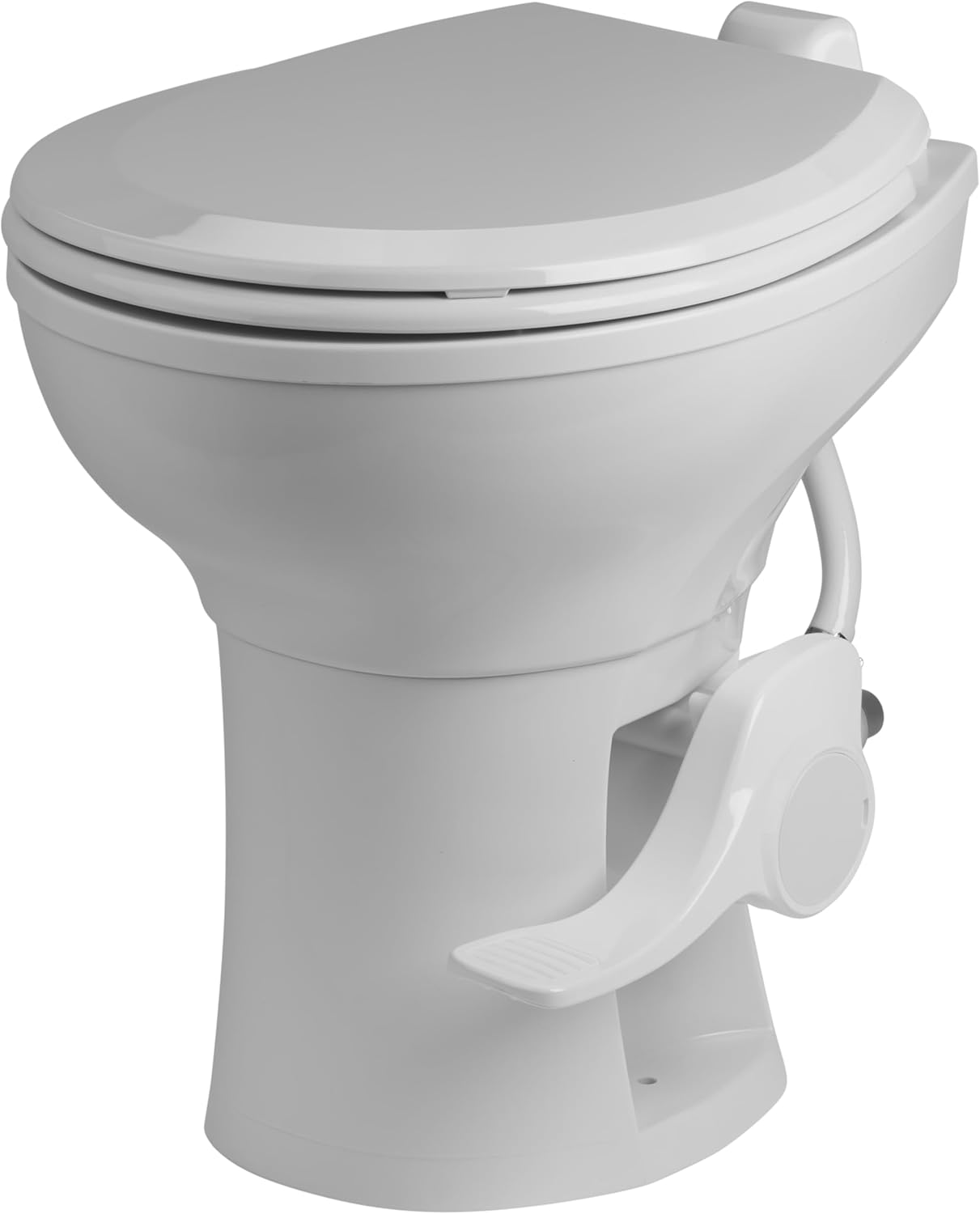Voyager Plus Universal Residential Height RV Toilet with Porcelain Bowl FREEZABLE Water Valve | RV Winterization | Ideal for Outdoor and Winter Use