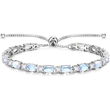 FANCIME Birthstone Tennis Bracelets Sterling Silver Bolo Tennis Bracelets Charm Fine Jewelry Birthday Gifts for Women Mom Wife Her