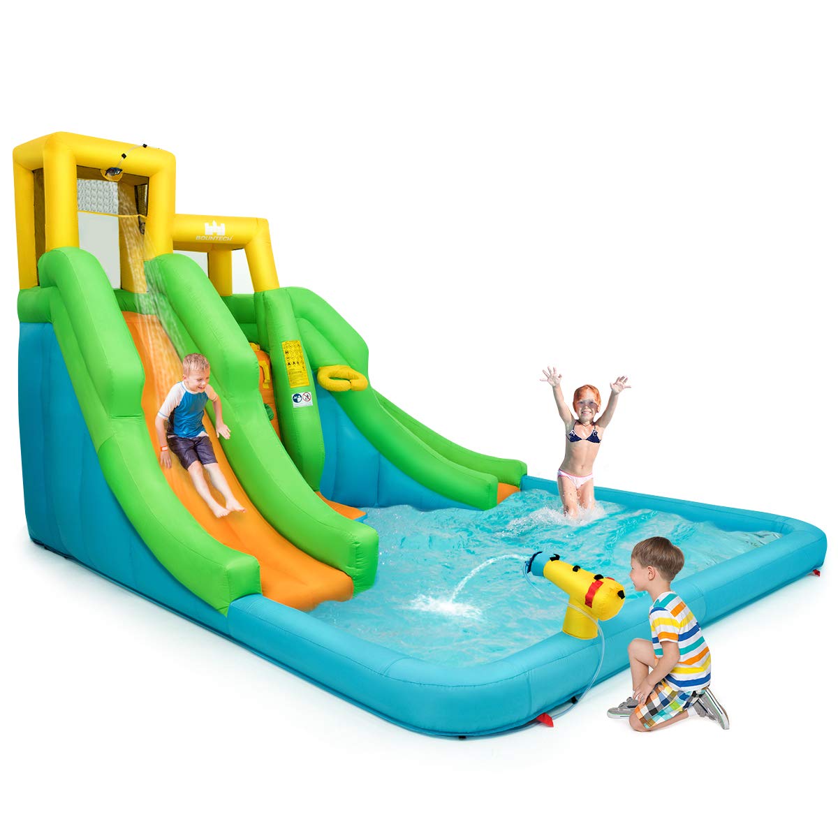 BOUNTECH Inflatable Water Slide, 6 in 1 Inflatable Giant Water Park