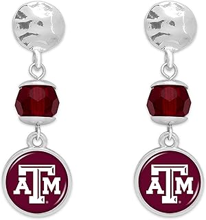 Texas A&M Aggies Ivy Crystal Silver Earrings Jewelry Gift TAMU
