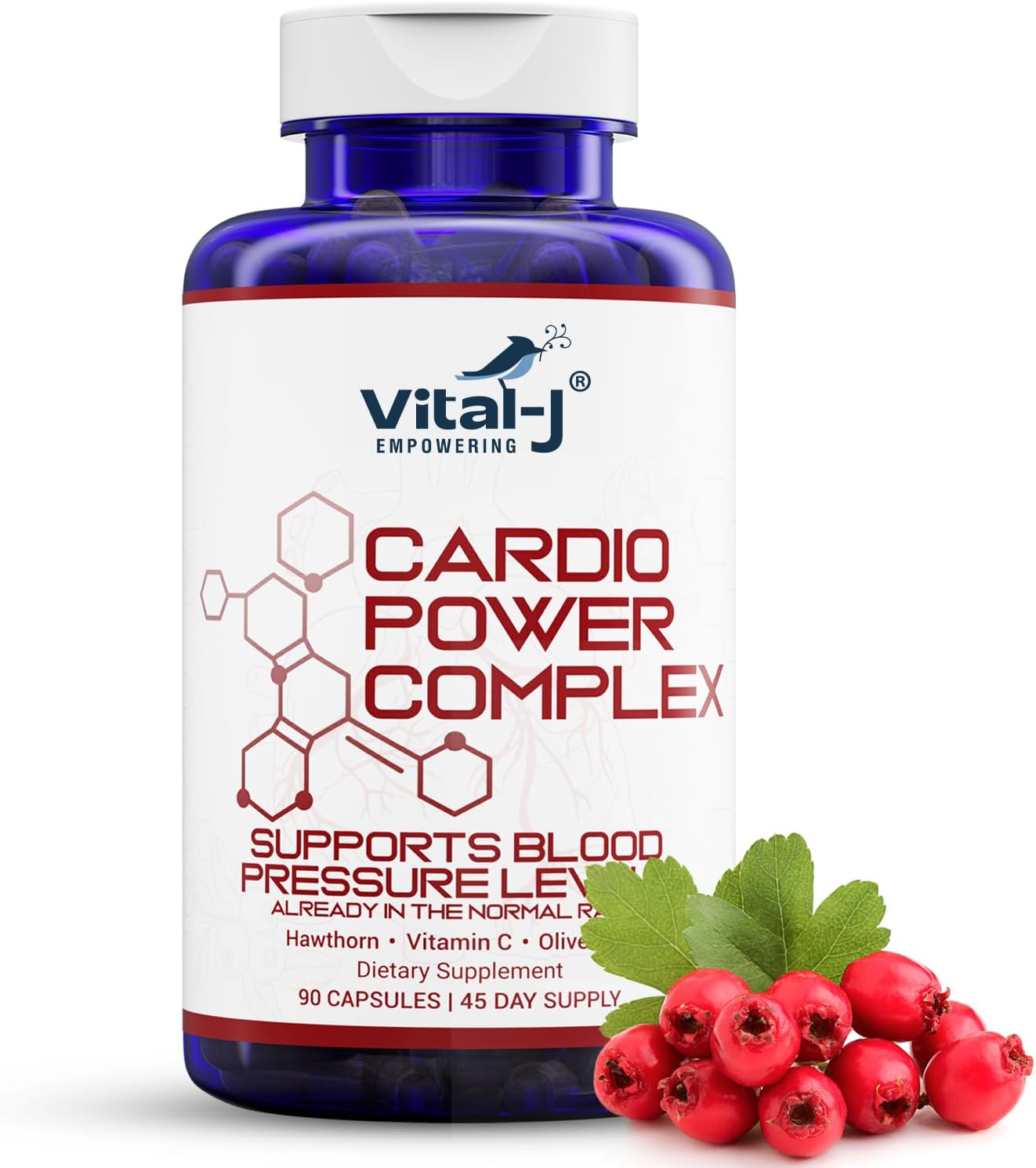 Cardio Power Complex – Premium Blood Pressure Support Supplement with Garlic, Hawthorn, Hibiscus, Olive Leaf - 13 Natural Ingredients – 90 Capsules