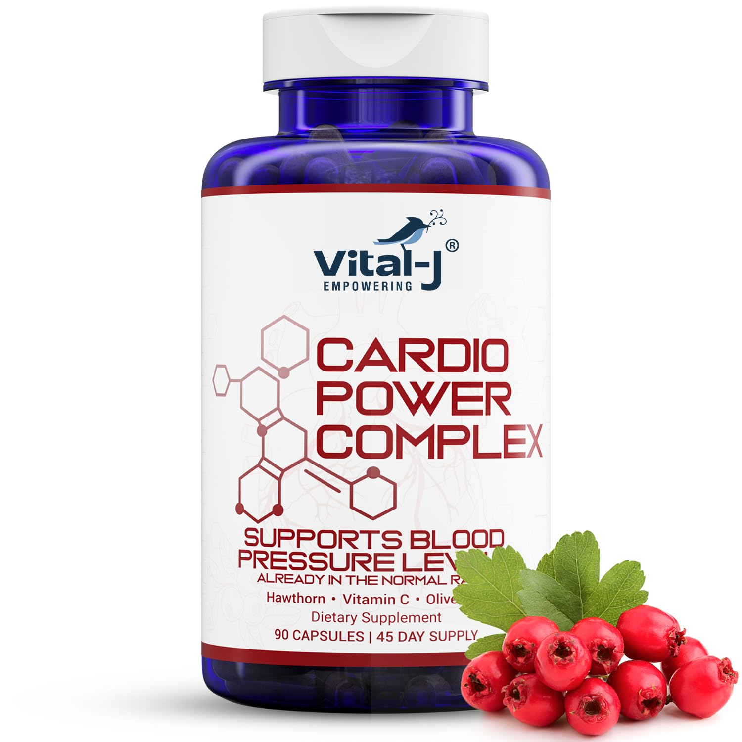 Cardio Power Complex – Premium Herbal Supplement with Hawthorn Berry, Garlic, Olive Leaf & Hibiscus – 13 Natural Ingredients – 90 Capsules