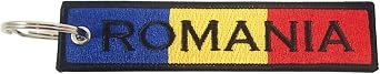 Luso Romania Flag Key Chain, 100% Embroidered