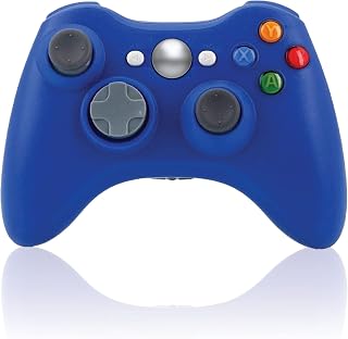 BEK Controller replacement for Xbox 360 Controller Wireless Remote Gamepad Non-Slip Joystick Thumb Grips Double Shock Live Play Compatible with Microsoft Xbox 360 Slim PC Windows 10 8 7 Color (Blue)