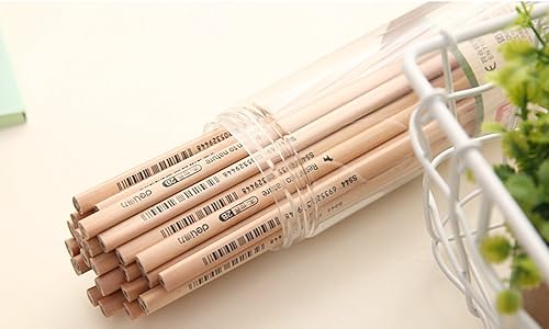 Miniatura 4 de Lápiz 2B triangular de madera natural sin plomo, sin pintura, para bocetos artísticos, escritura, dibujo (30 piezas)