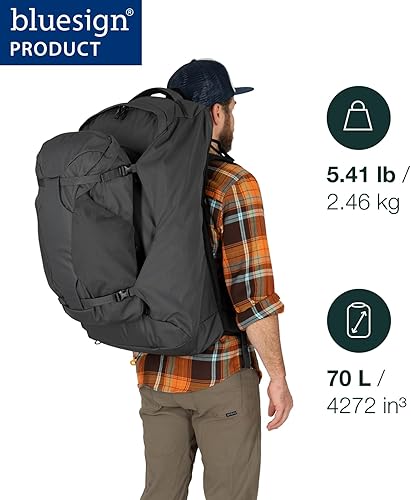 Miniatura 2 de Osprey Farpoint - Mochila de viaje para hombre de 70 litros, color azul Muted Special