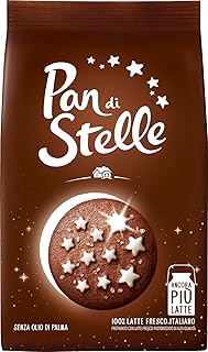Mulino Bianco Pan di Stelle 12.35oz (350g) – Authentic Italian Cocoa Cookies with Chocolate and Sugar Stars – Perfect Snack or Coffee Companion – Made with Natural Ingredients