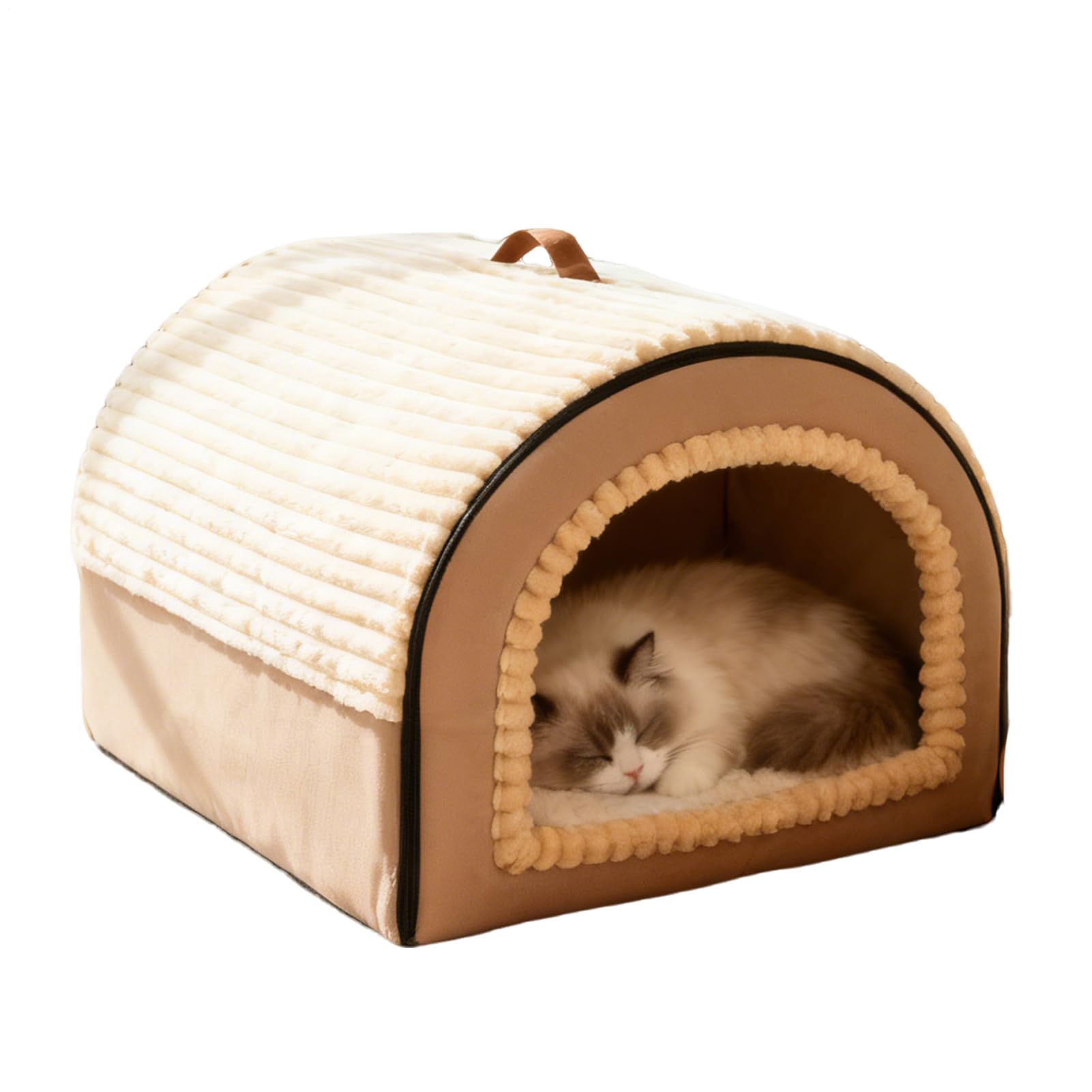 Lit en forme de grotte pour chaton lavable contre la saleté