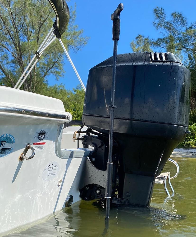 Stick It Anchor Pin for shallow water-Black Right/Starboard Side Motor Mount System with 8 ' Black Pin