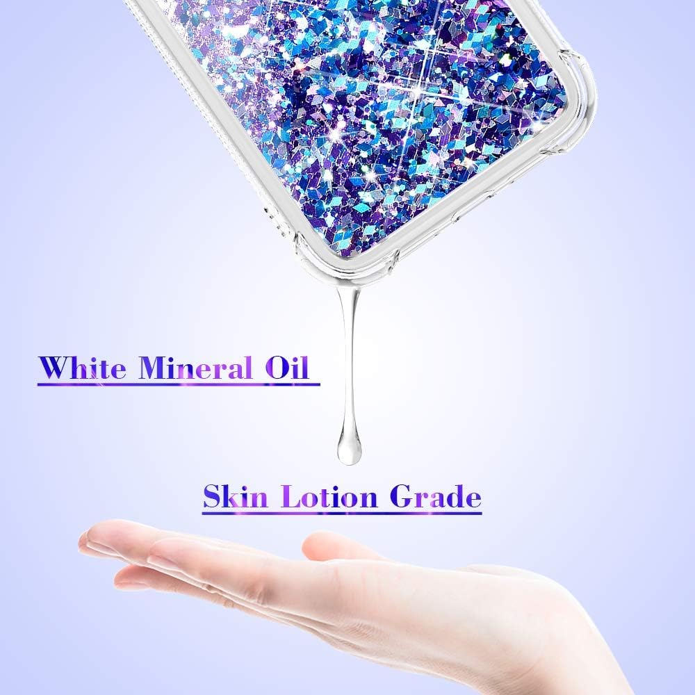 Caka iPhone XR Case, iPhone XR Glitter Case Shockproof Glitter Series Luxury Bling Fashion Flowing Liquid Floating Sparkle Soft TPU Clear Case for iPhone XR (Blue Purple)