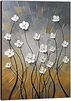 Wieco Art Morning Dancing 100% Hand-Painted Oil Painting Canvas Wall Art - Abstract Floral Modern Artwork, Stretched Framed 20x28" Ready to Hang Home Decor