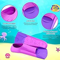 Vista 2 de Gintenco Aletas de Natación, Aletas de Natación para Niños para Natación de Vueltas, Aletas de Tamaño de Viaje con Bolsa de Malla, Aletas de Rosa