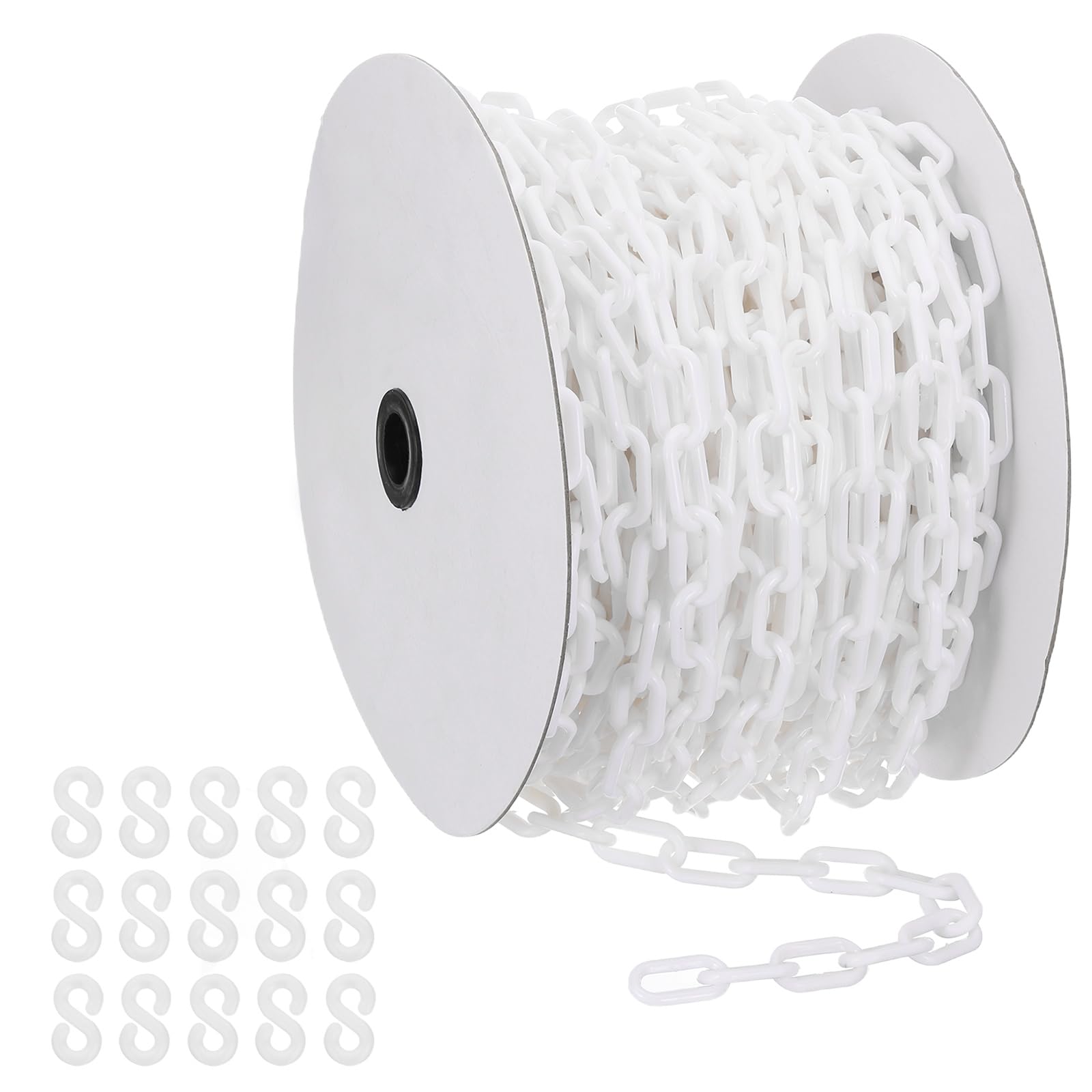PATIKIL Chaîne plastique blanche 131 pieds 6mm Chaîne sécurité plastique