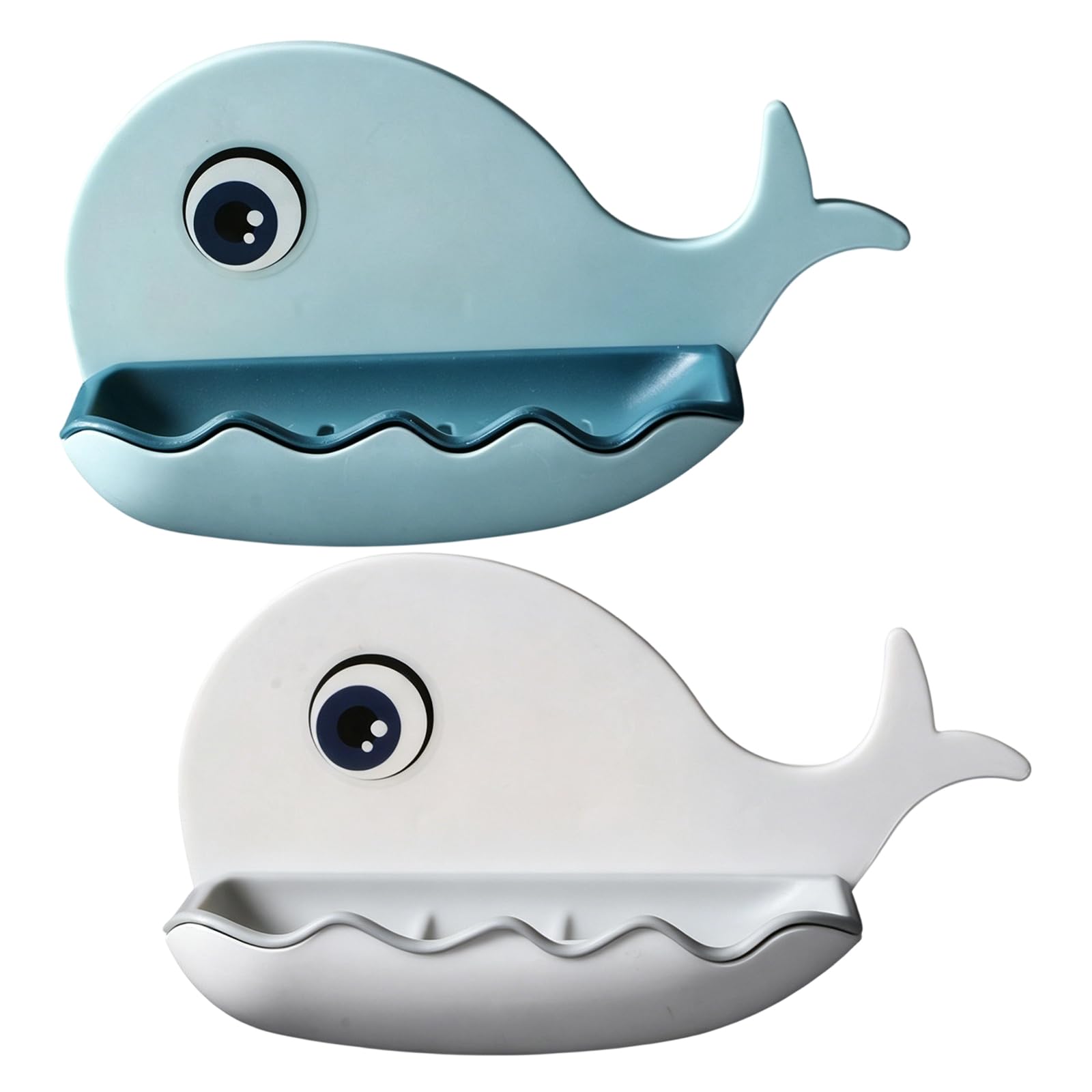 TFAOYS Whale Themed Bathroom Shelf Watertight Wall Mount Soap Dishes Drillless Required Easy Installation Dishes Tray