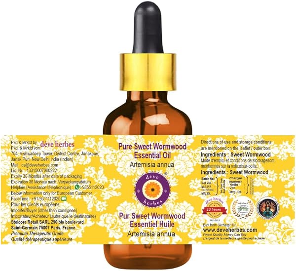 Marque : Deve Herbes Deve Herbes Pure Artemisia annua Huile essentielle avec compte-gouttes en verre distillée à la vapeur 50ml (1,69 oz) in use