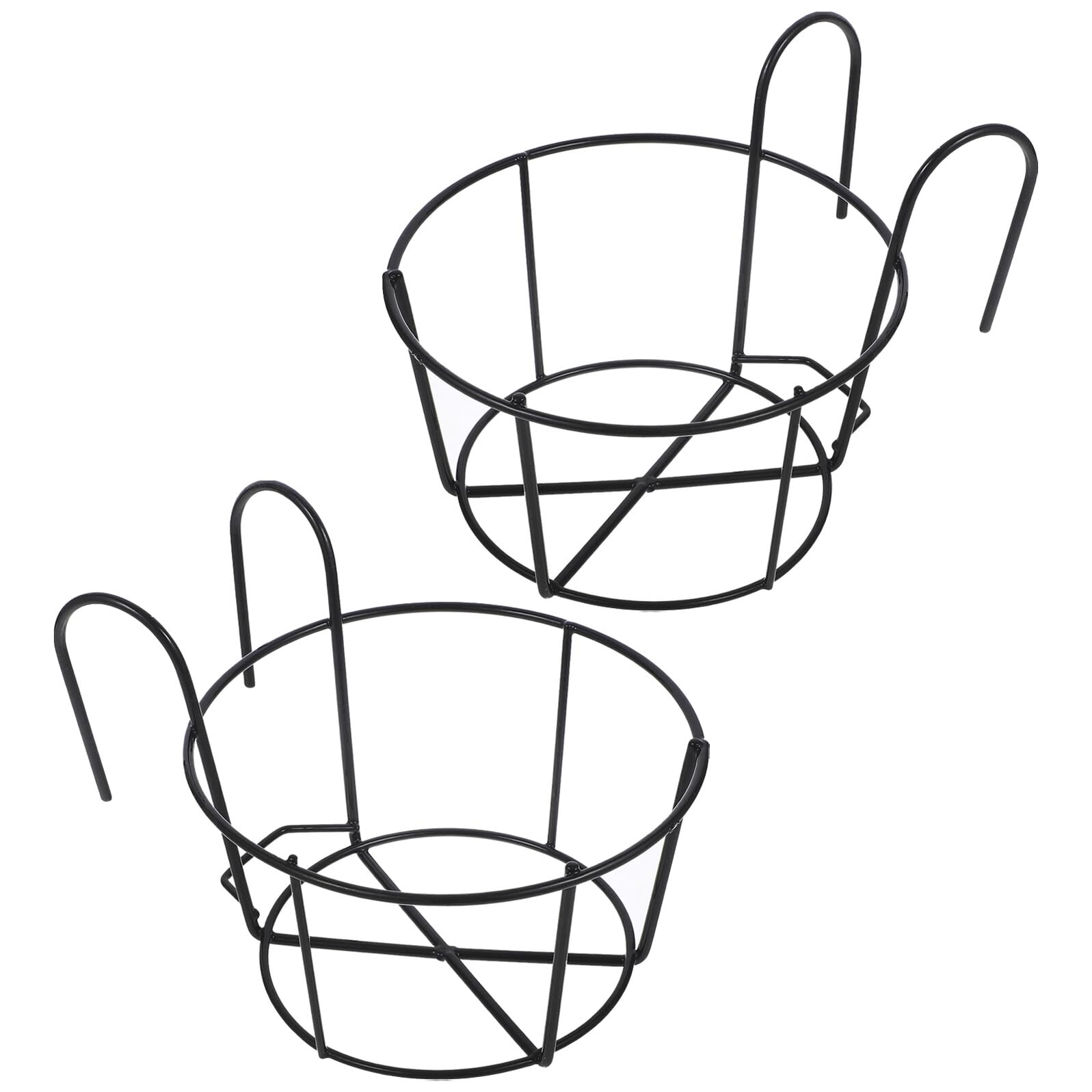 Soporte para Plantas Colgantes de Hierro Negro 2 Piezas con Diseño Estable para Balcón y Cocina, Adecuado para Macetas y Jardineras en Barandillas y Mesas