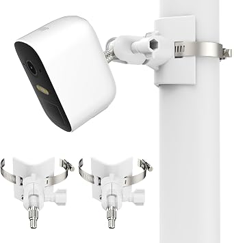 Universal Outdoor Camera Mount for Arlo Pro 5S/Pro 3/Ultra 2/Essential XL,for eufyCam 2C/2C Pro and More Security Camera with 1/4 Screw Hole White, 2 Pack