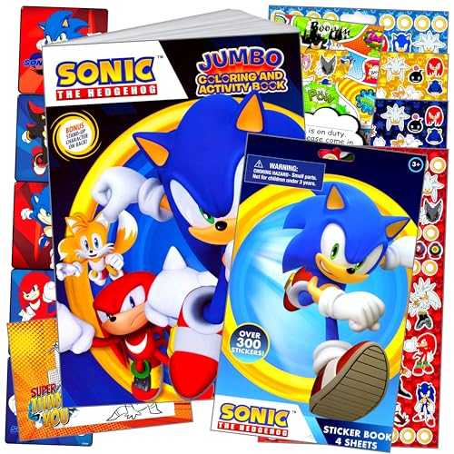 Sonic The Hedgehog Coloring Book Set with Sonic Coloring Pages Activities The Hedgehog Stickers and More