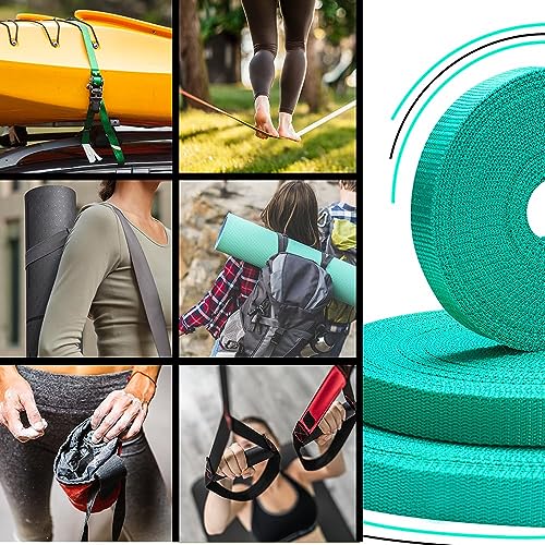 Image of TECEUM 3 /4 inch & 5 /8 inch & 1 inch & 1.5 inch & 2 inch Webbing - 10 25 50 Yards - 40+ Colors - Heavy Duty 1 Inch 1.5 Inch 2 Inch Backpack Straps - Webbing for Outdoors Indoors Crafting DIY