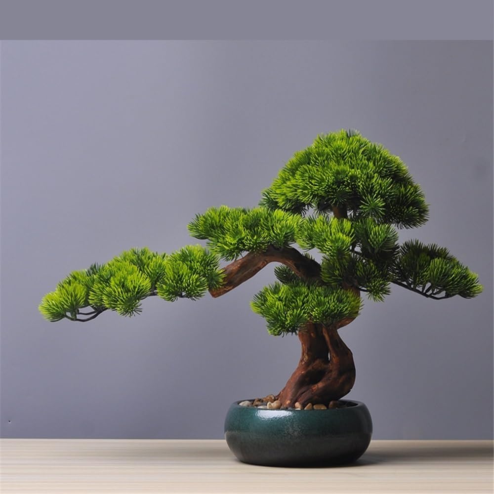 Artificielle Bonsaï Simulation de pin avec Pot Vert, Ornement for la Maison, Le Salon, Les Plantes en Pot, Le Bureau Plante Artificielles