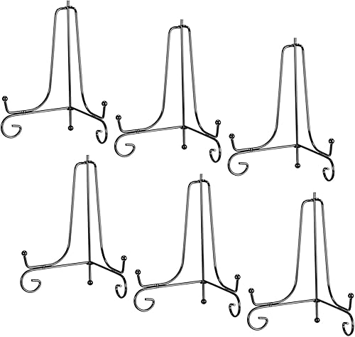 Miniatura 9 de uxcell Soporte de placa para exhibición, 4 pulgadas, 6 piezas, soporte decorativo de hierro para placa decorativa, caballete de metal, soporte de