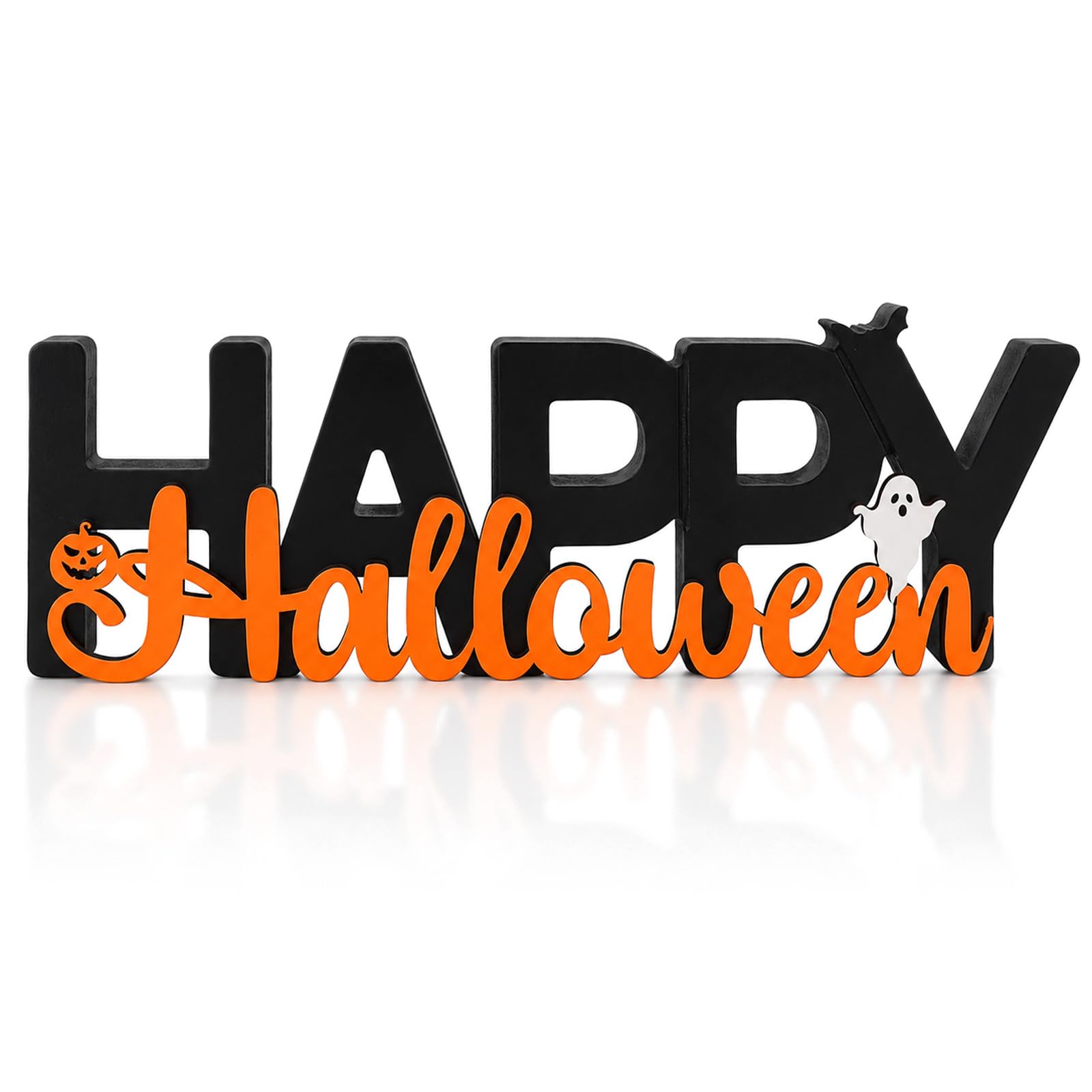 Happy Halloween Decorations,Pumpkin Ghost Bat Pattern Funny Halloween Gifts