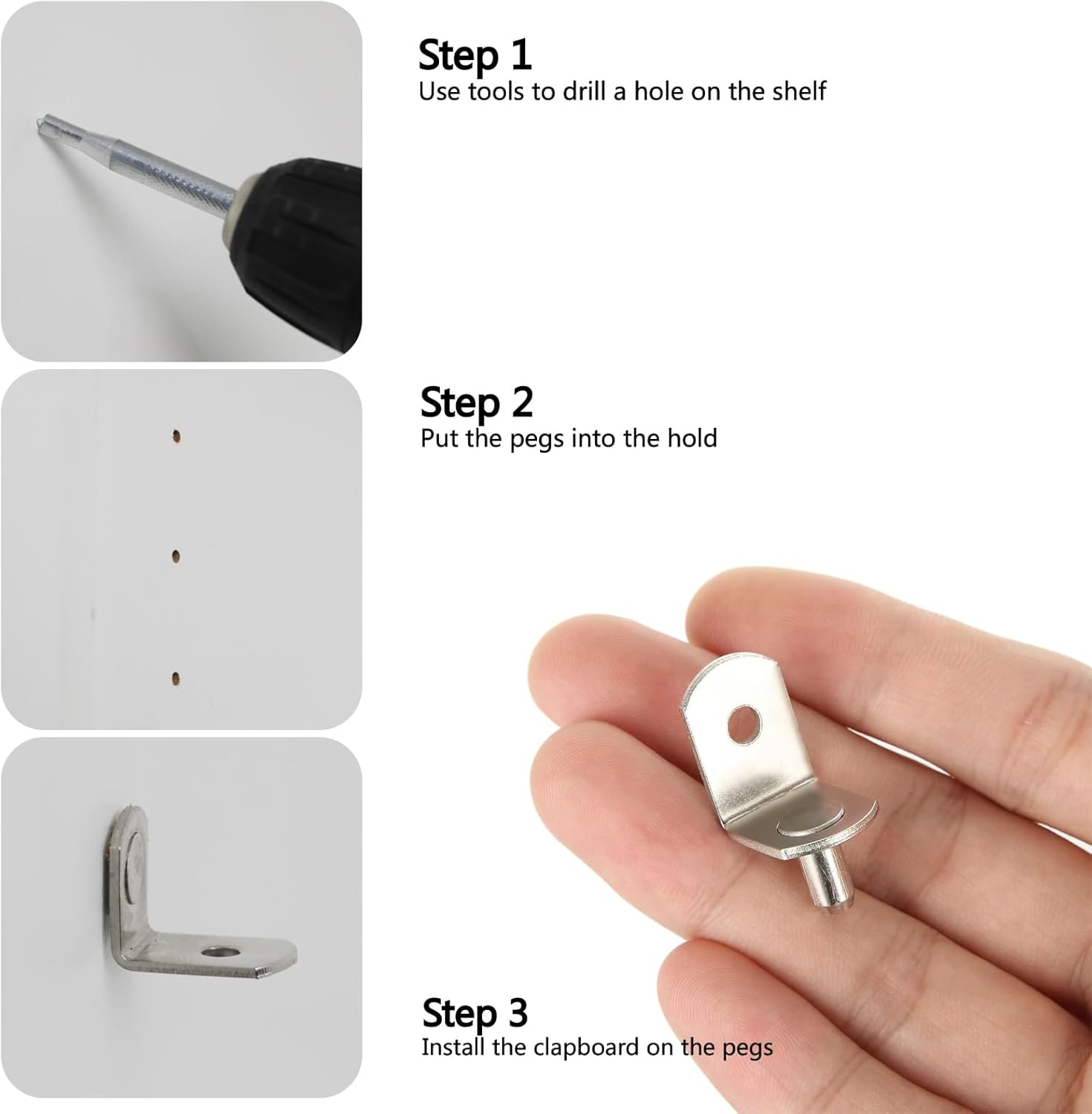 1/4 inch Shelf Pegs for Shelves Cabinet Shelf Support Ppegs Metal Shelving Pins for Bookshelf Furniture Kitchen Closet Heavy Duty Pegs Bracket for Sshelves in Cabinet L-Shaped Metal Shelf Clips 30Pcs