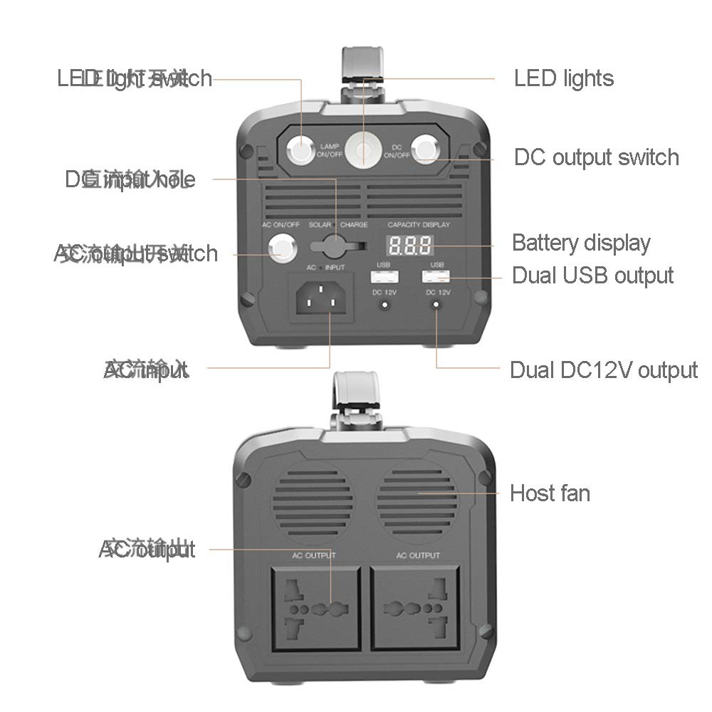 288wh generatore Portatile Batteria al Litio Ricaricabile Pacchetto Generatore, 12V, Uscita USB off-Grid Alimentatore per CPAP Campeggio di Emergenza Backup