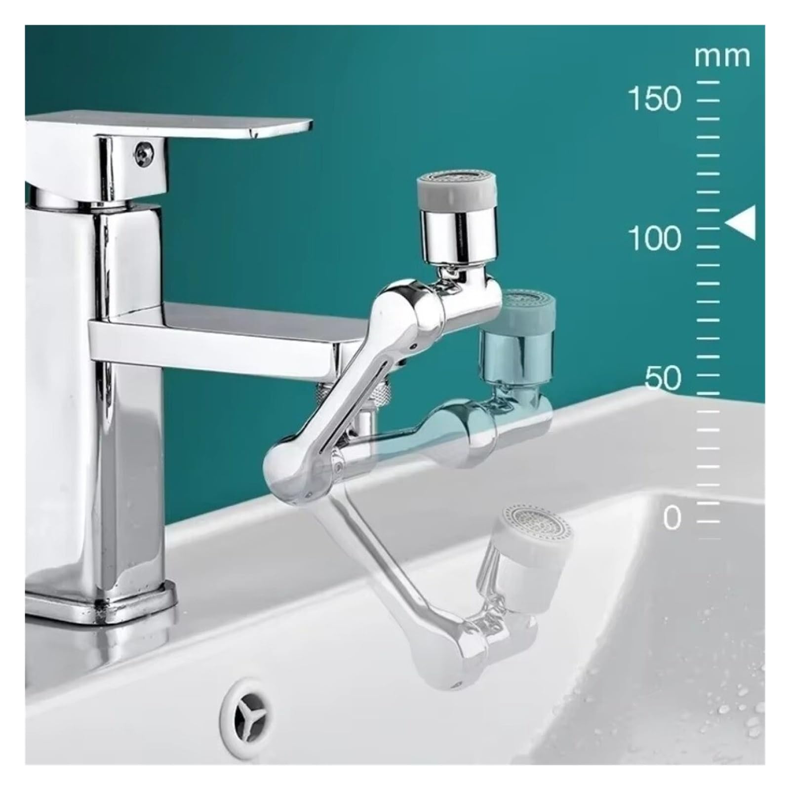 Estensore per rubinetto girevole a 1080°, a prova di spruzzi, 2 modalità, aeratore d'acqua in lega, risparmio idrico, per cucina, bagno, lavello (un modello)