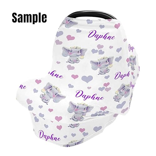 Miniatura 2 de Fundas de asiento de coche de bebé con nombre, funda de lactancia personalizada para bebés, toldo de asiento de automóvil para niños y niñas, funda