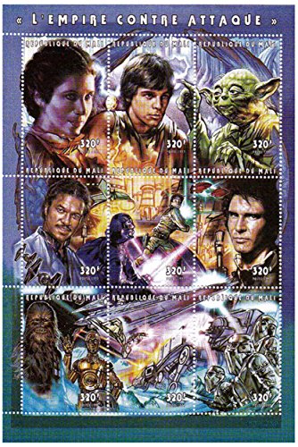 Star Wars Sellos - Star Wars El Imperio Contraataca - 9 Sellos. Menta y sheetlet Sello sin Montar
