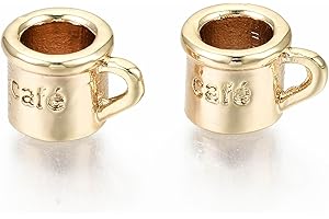 KitBeads Brass Mini Coffee Cup Charms for Crafts