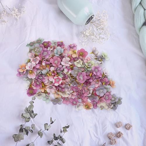 Miniatura 3 de Ewanda store 100 piezas de mini margaritas de flores artificiales surtidos de seda artificial, cabezas de flores falsas para novia, boda, fiesta,