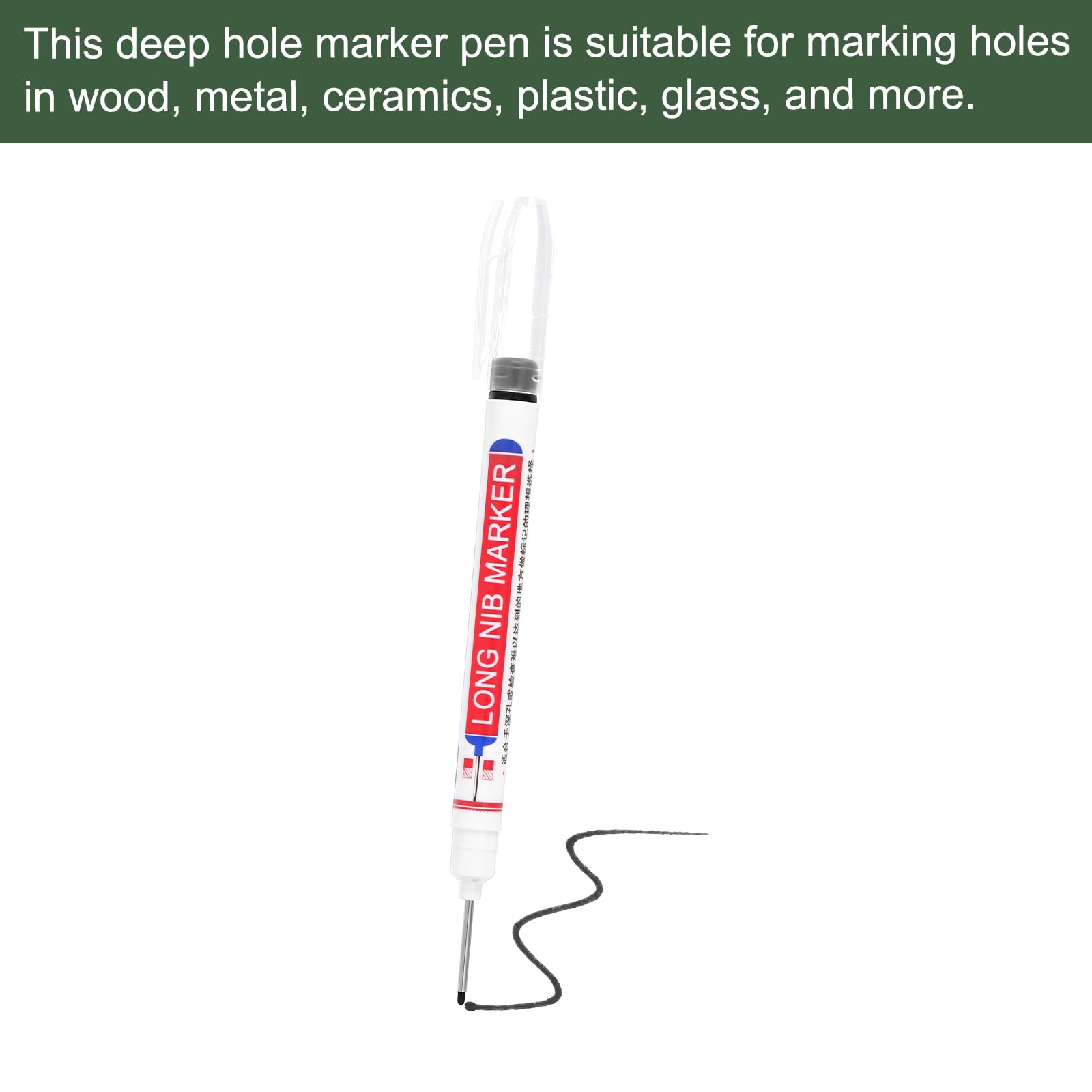 YOKIVE 3 Pcs Deep Hole Marker Pens, Black Ink Pen with Long Tip, Deep Hole Marking, Great for Home Decoration Woodworking - Image 3