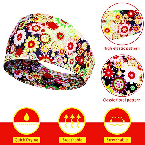 Willbond WILLBOND-COSTUMES-0LK98W 8 Pieces African Headband Stretchy Boho Print Hairband Yoga Running Sports Workout Head Grip Band Elastic Turban Headwrap Head Cloth thumb #2
