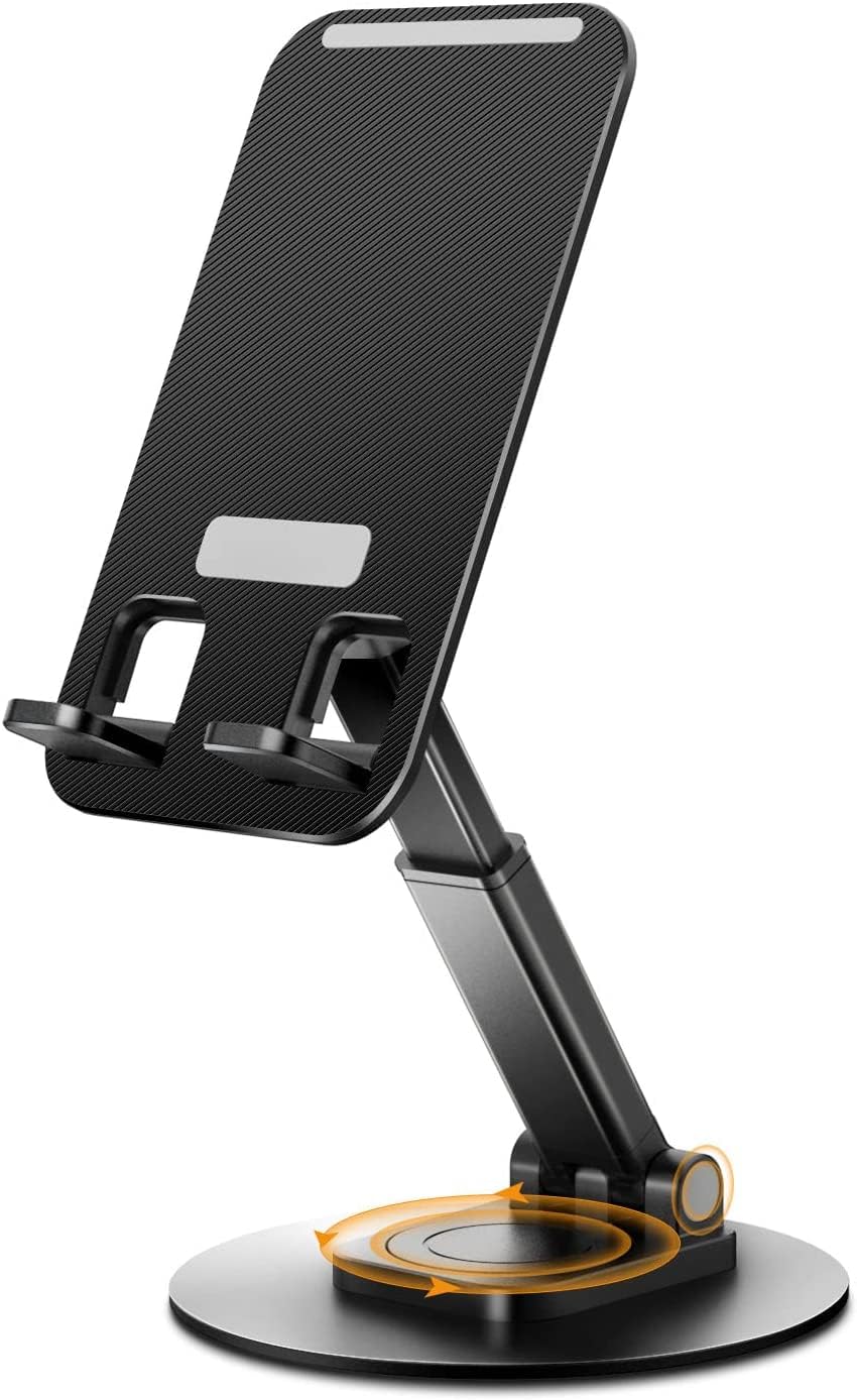 BiTNiX 360° Rotatable Mobile Phone Stand Adjustable Cell Phone Stand Tablets Holder Compatible with All Smartphone & Tablet Foldable Desktop Phone Holder for Home Office Table Kitchen (Black) (B0C74JJ9HY) Amazon Price History, Amazon Price Tracker