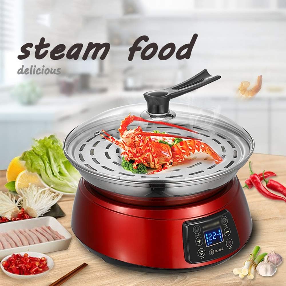 Large Capacity electric steamer food steamer pot electric lunch box heater and steam pot(white-Dinosaur Doodle4)