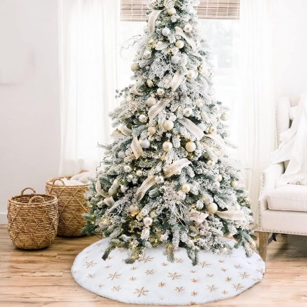 Wambere Plush Christmas Tree Skirt Carpet Christmas Round Christmas Tree Stand Covers Christmas Tree Skirt Christmas Tree Skirt Christmas Tree Decoration Christmas Decoration Christmas Decoration - Image 3