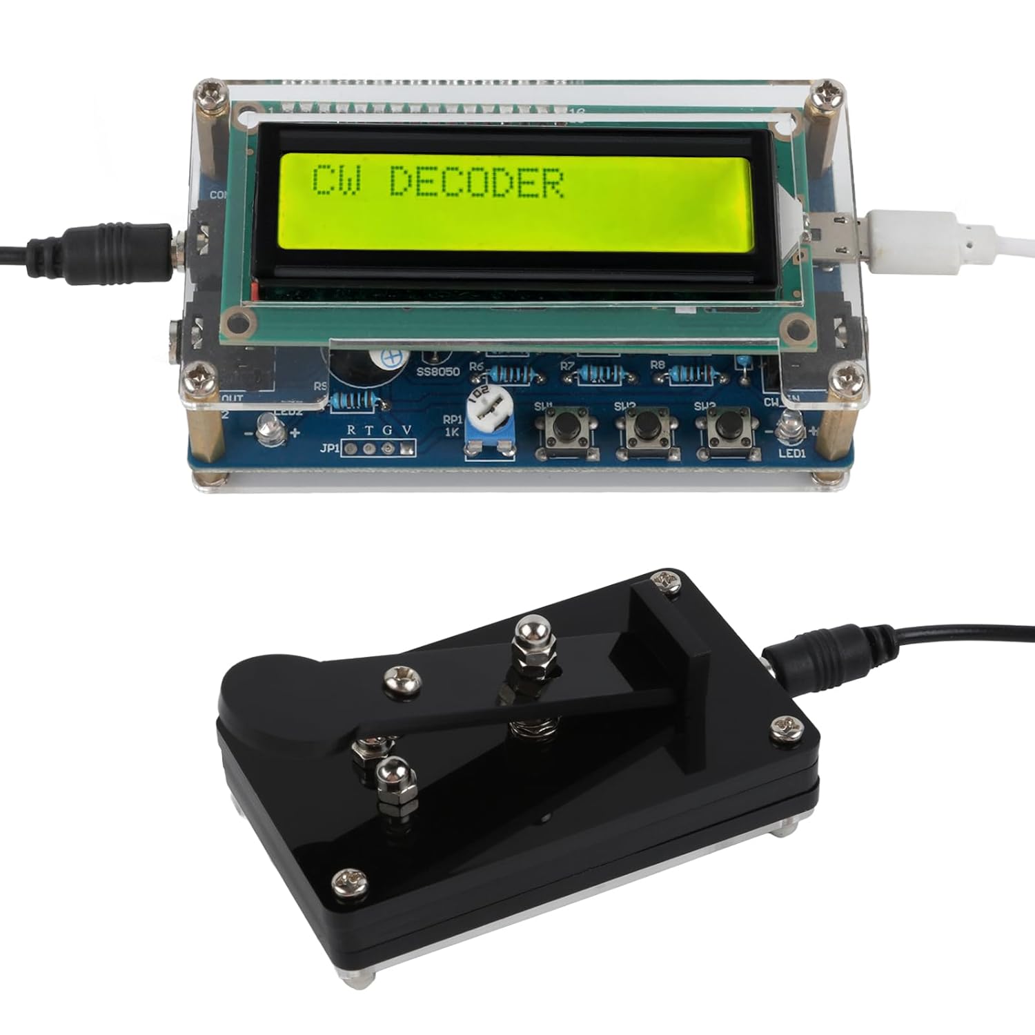 Morse Code Key, Soldering Practice Kit, Morse Code Decoder, CW Morse Trainer, Code Practice Soldering Practice Project, Key Operated Switches（Soldering Required）