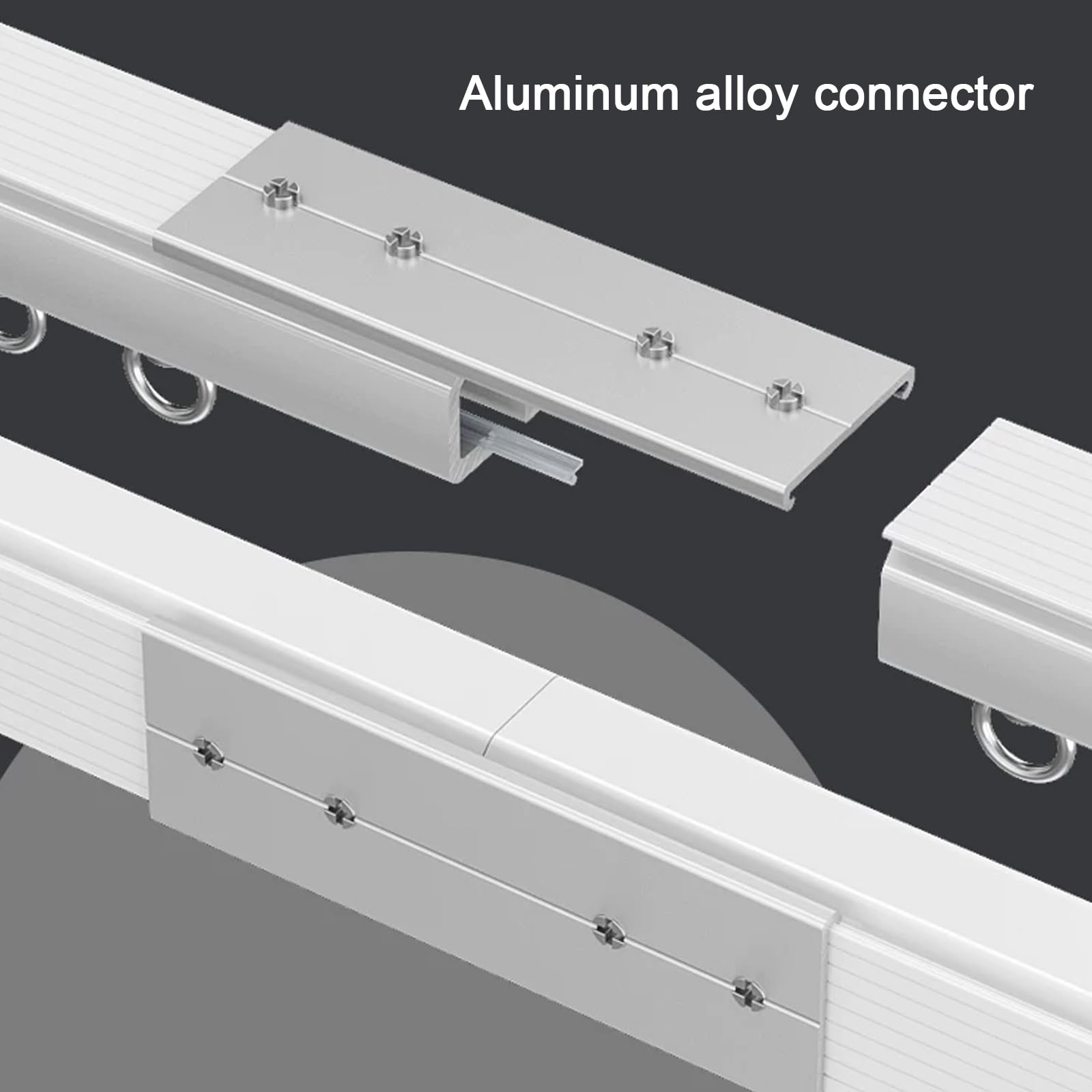 Rail de Rideau pour Plafond ou Mur,Roulement Silencieux,pour Fenêtres (3m,White)