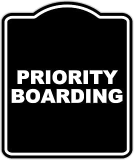PRIORITY BOARDING BLACK Minimalist Aluminum Composite Sign 20 x 24 inches