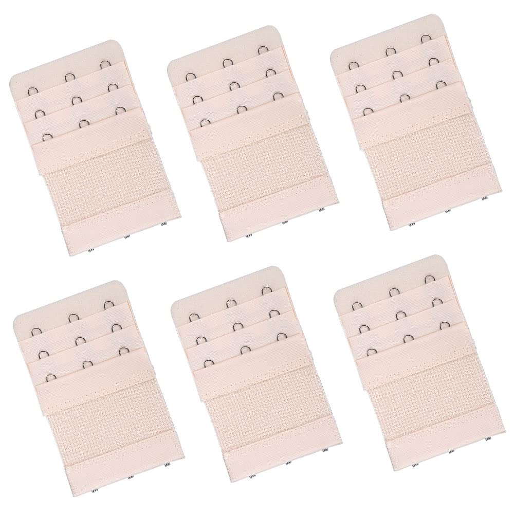 ORiTi6pcs Women Bra Extenders Elastic Bra Strap Extenders 3 Rows 2/3 Hooks