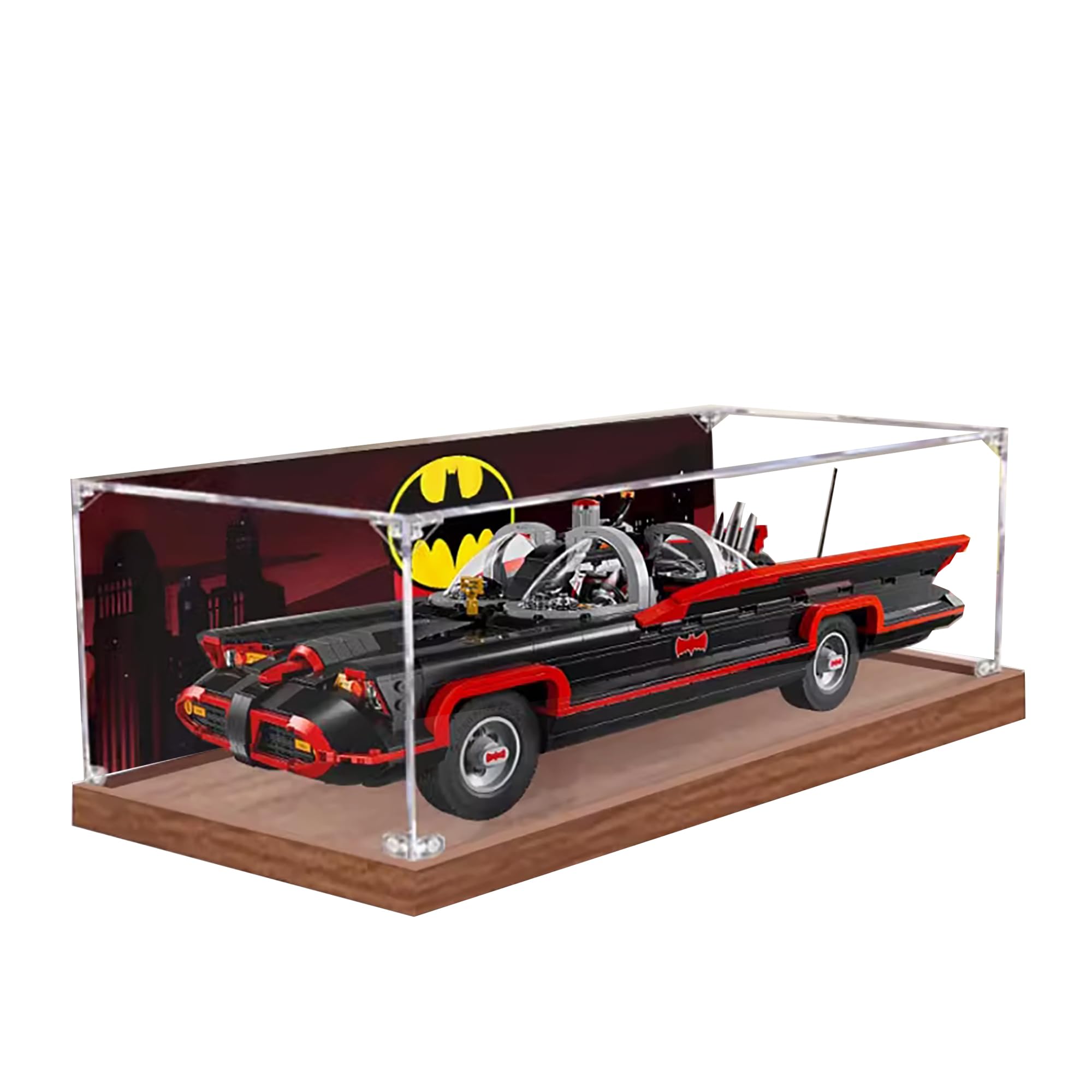 Qixindgyh Brown Acrylic Display Case For Lego 76328 Batmobile Model, 3Mm Dustproof Display Box, Display Case Compatible With Lego 76328 (Model Not Included) (Background Build 3Mm )
