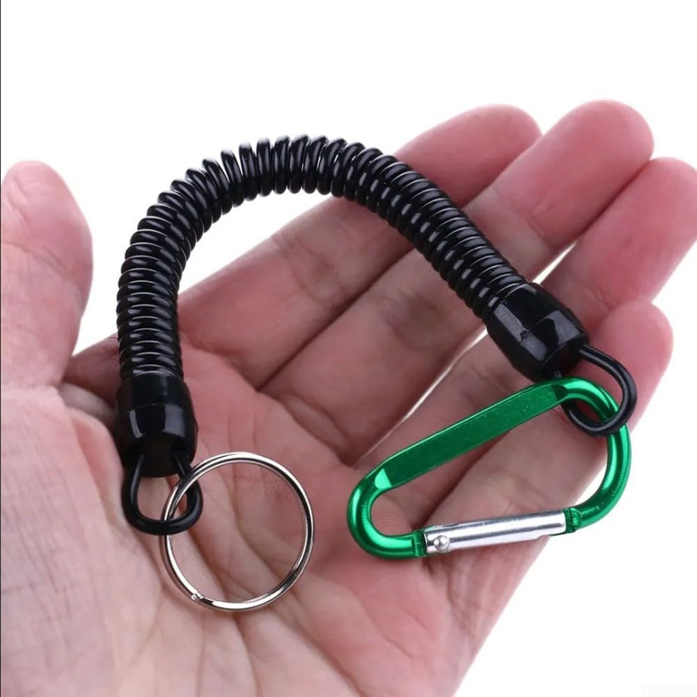 Lot De 2 Cordes Élastiques Spirales Anti-Perte - Laisse Rétractable Acier Inoxydable Pour Pêche, Kayak, Outdoor