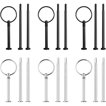 6 Cake Stand Kit Rods 3 Tier Metal Rods for Cake Stand Silver