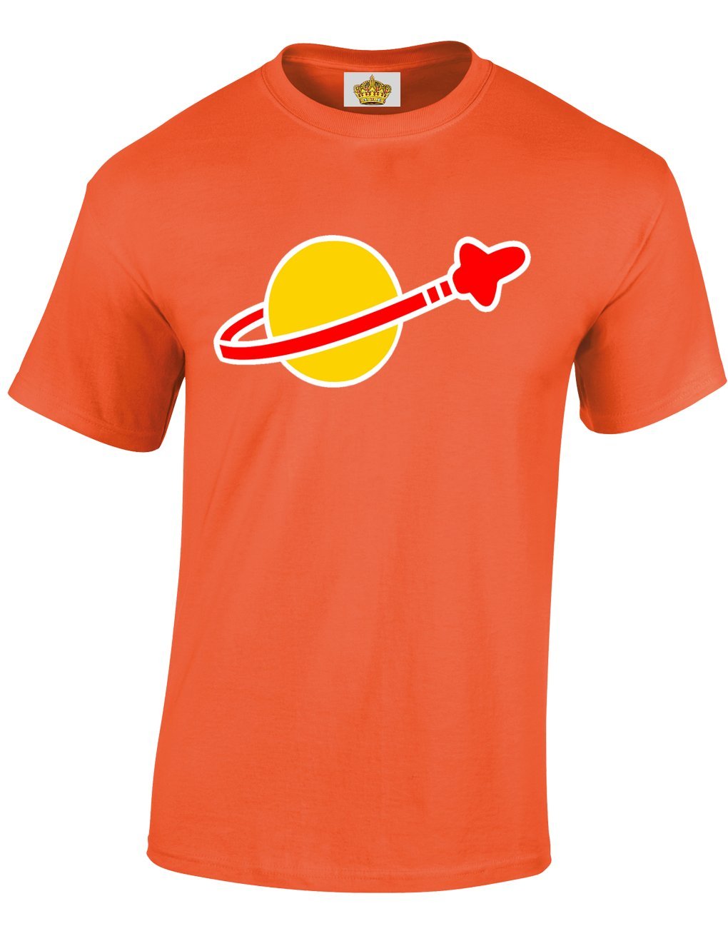 Crown Designs Men's Orange Bricks Spaceman Logo Family Movie Film Inspired For & Teenagers T-Shirts Tops - /Large