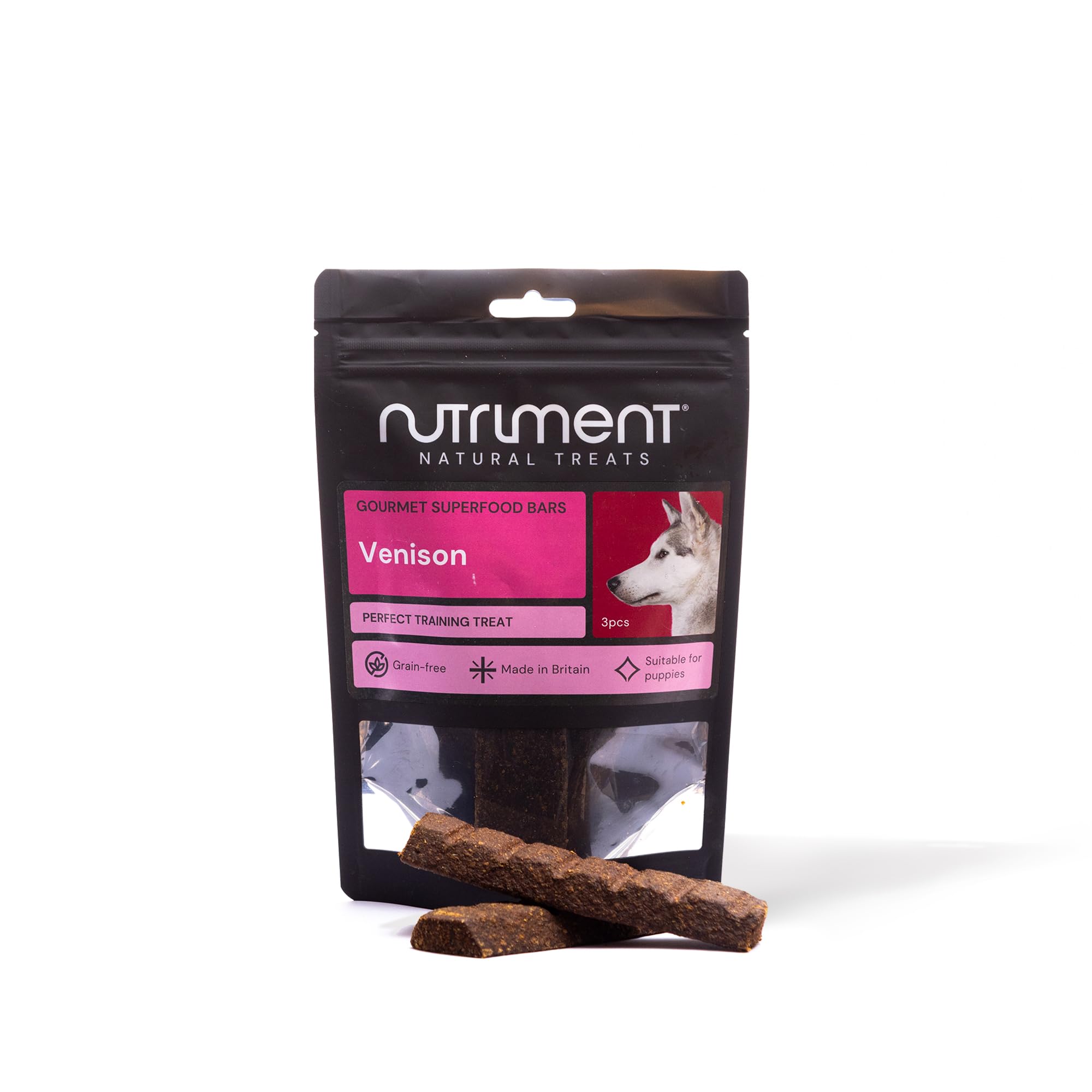 Natural Treats Gourmet Venison Superfood Bars for Dogs (3pcs) Low Fat Treat